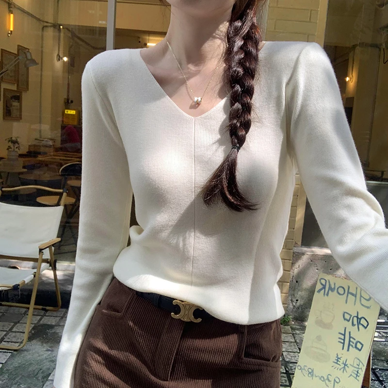 【Q】修身针织衫内搭打底衫女秋冬2025新款韩系穿搭小众上衣M633