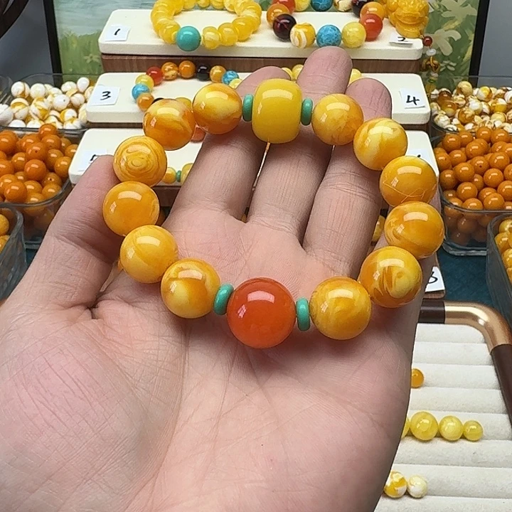 踏***浪非金属精品老蜡色素串搭配一条