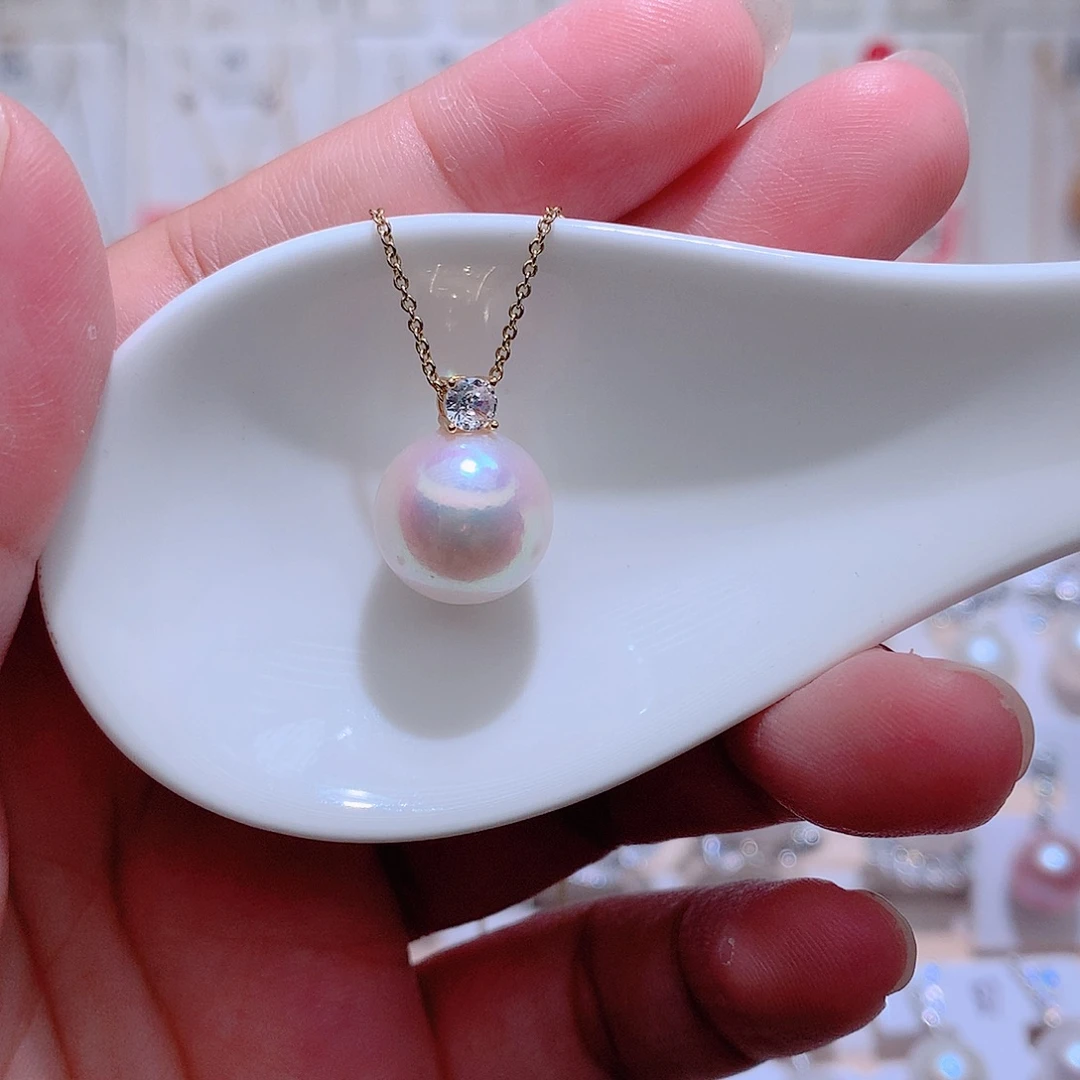 吊坠(赠链)银S925镶嵌淡水珍珠CC12.9mm