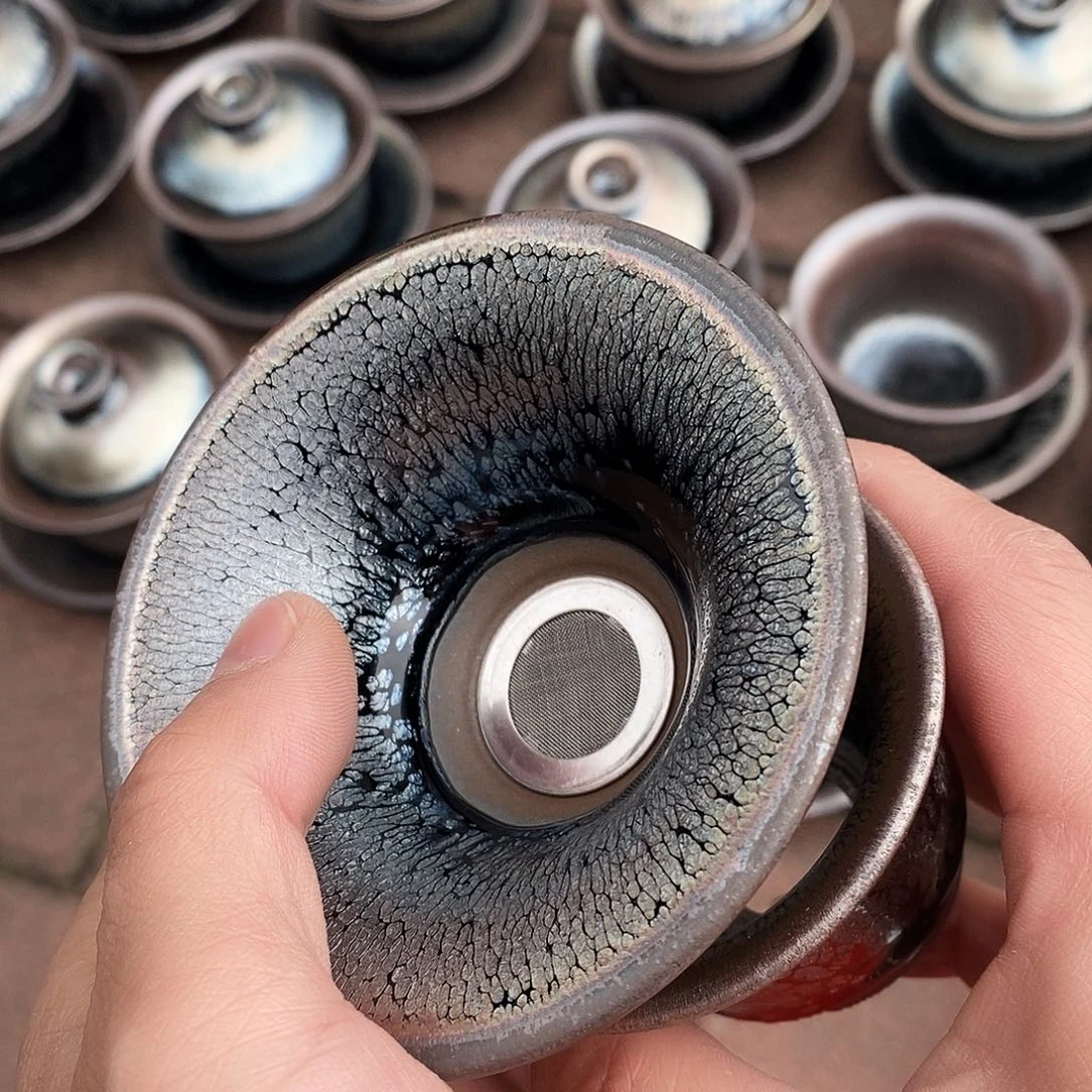 茶盏建盏茶漏一个