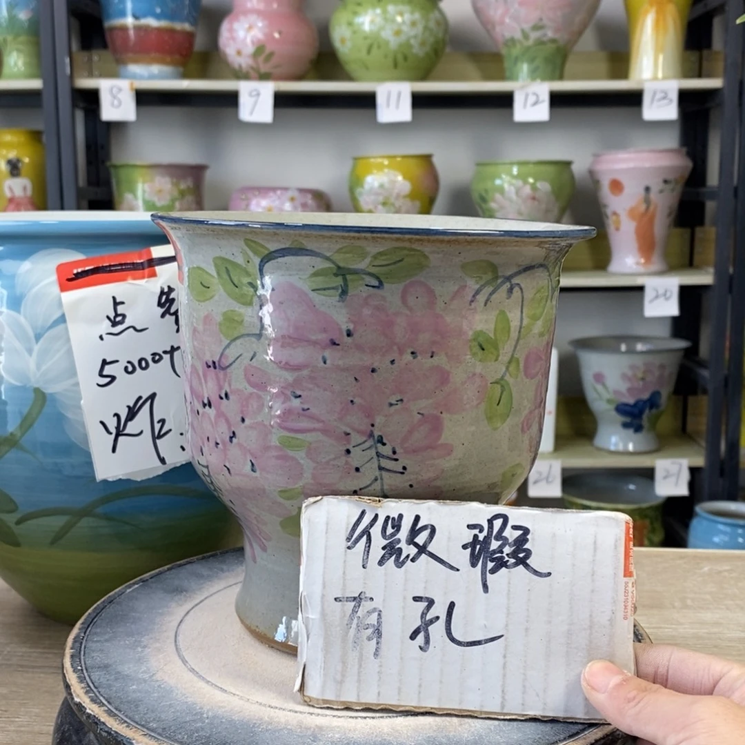 景德镇手工手绘陶瓷花盆