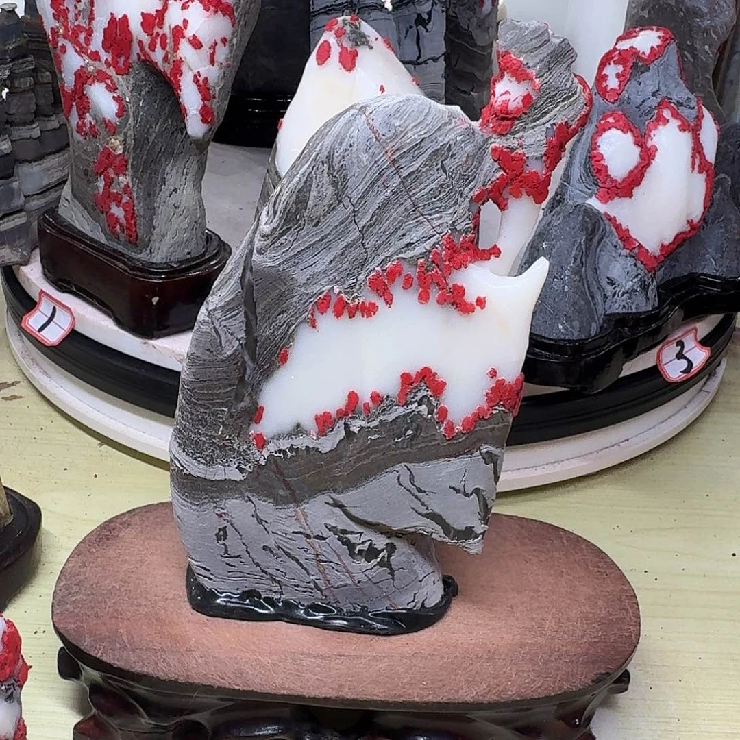 石材黛****仁灵璧石白灵玉