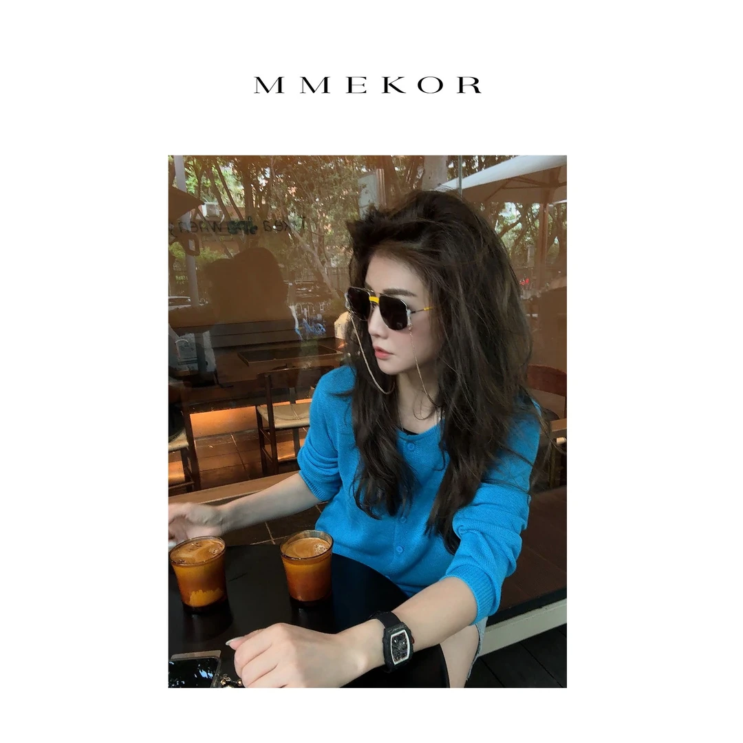 MMEKOR“轻氧瓦蓝”针织衫 2025新款 失序混搭风时髦上衣 89807