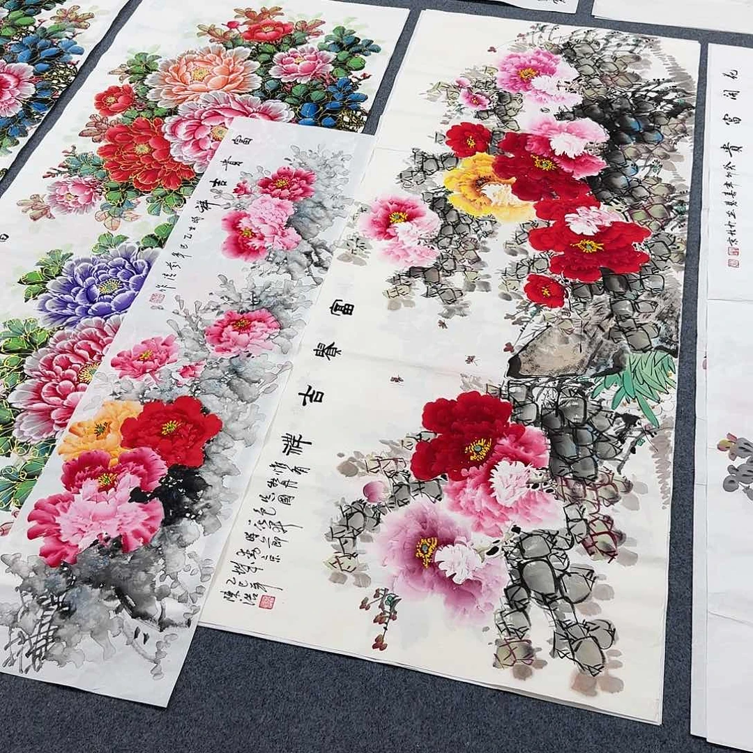 俞***稀国画尺寸70X180纯手绘作品