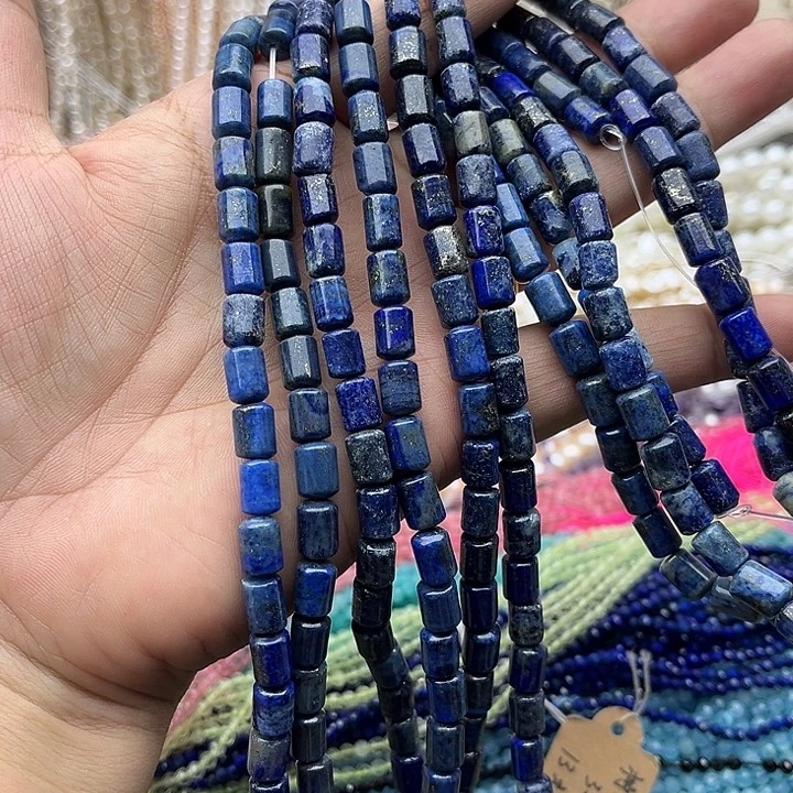 玛瑙/玉髓未镶嵌珠宝半成品一条6/8mm青金桶珠