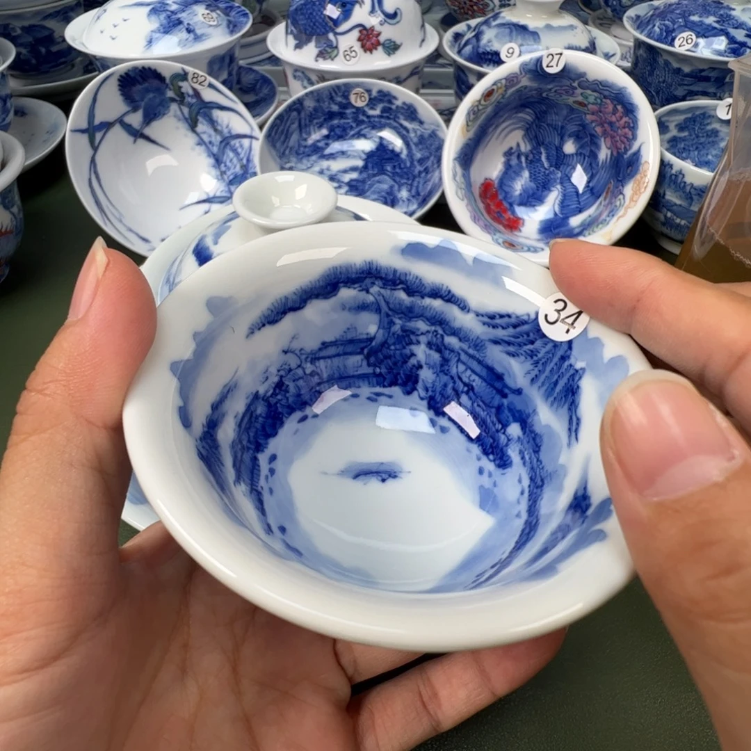 陶瓷景德镇纯手工纯手绘茶具木木34