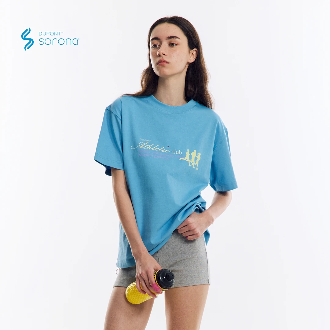 若屿NORYBRAND 基础简约跑步人像运动俱乐部TEE 通勤圆领短袖T恤