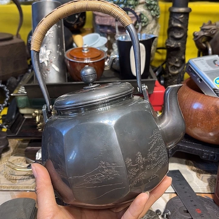 蜜安罐瓷香炉锡茶则