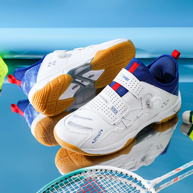 2025年新款旋转扣休闲羽毛球鞋透气情侣款轻便乒乓球运动鞋男网球