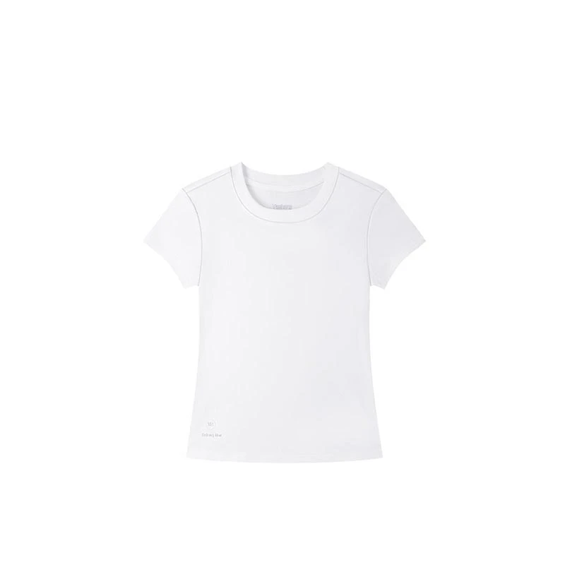 2025夏季新款纯色修身显瘦圆领短袖T恤女韩版极简风个性百搭上衣