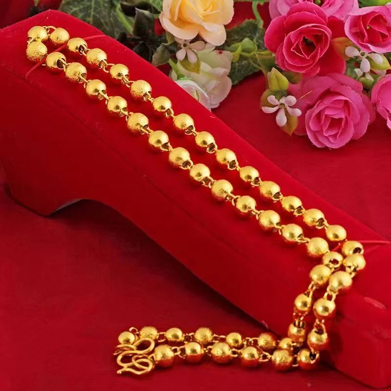 合金项链 （圆珠项链）饰品项链经典百搭时尚耐看亮光实心男女同款