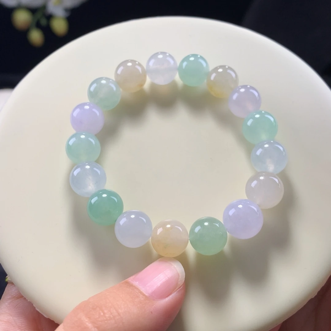 宛***若未镶嵌手串翡翠卡10奶糖串