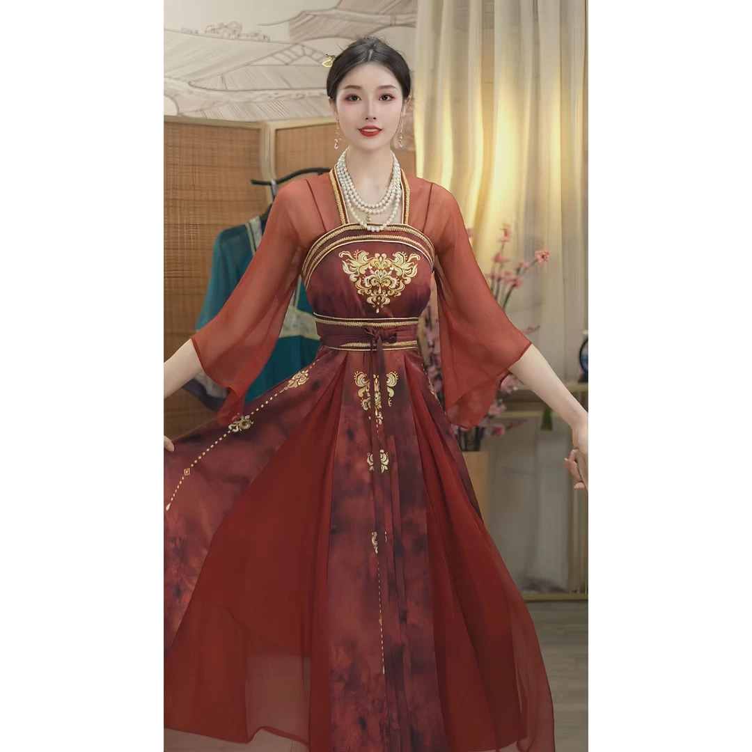 羽唐名2025夏季新款中国风飘逸日常长款连衣裙2653