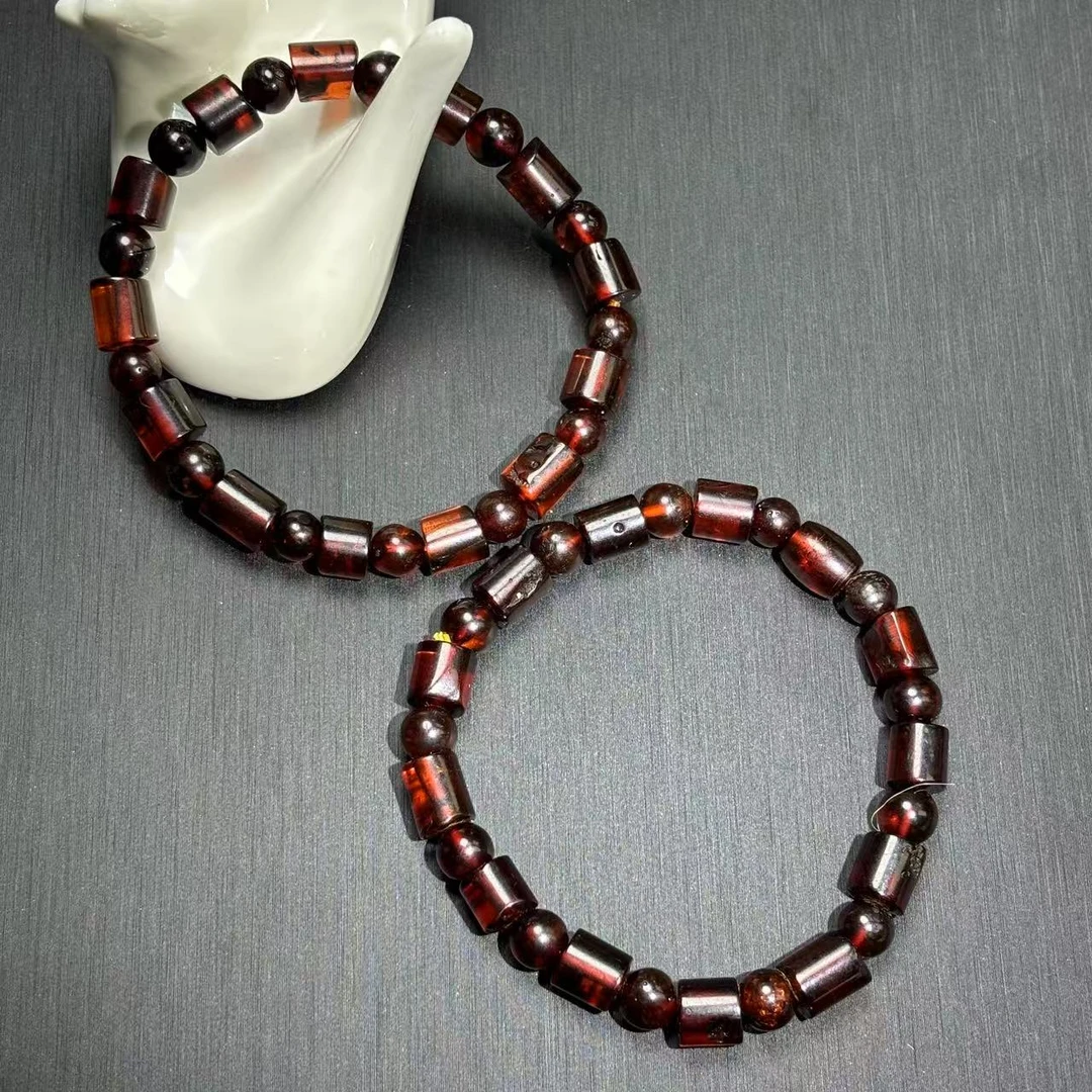 M2806-琥珀血翳珀手串-多样性发其一