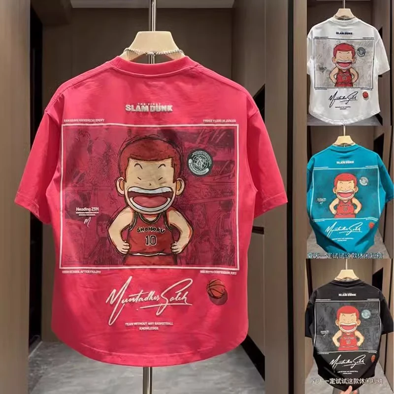 2025网红卡通动漫樱木花道印花短袖t恤夏季新款爆款百搭纯棉上衣