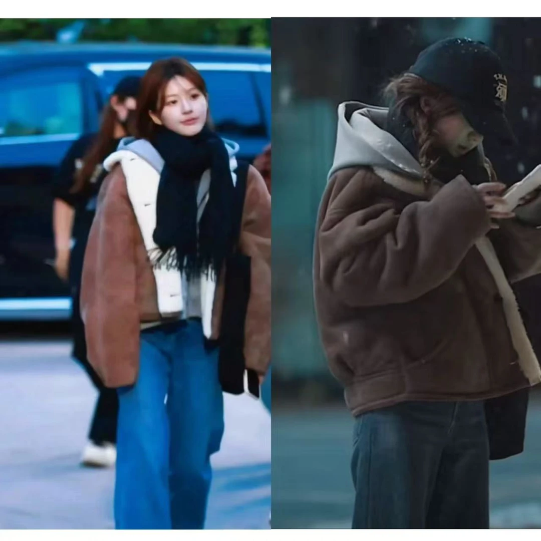 徐秋阳   栗子棕  冬季新款定制面料加厚廓形Y版开百搭外套X6887