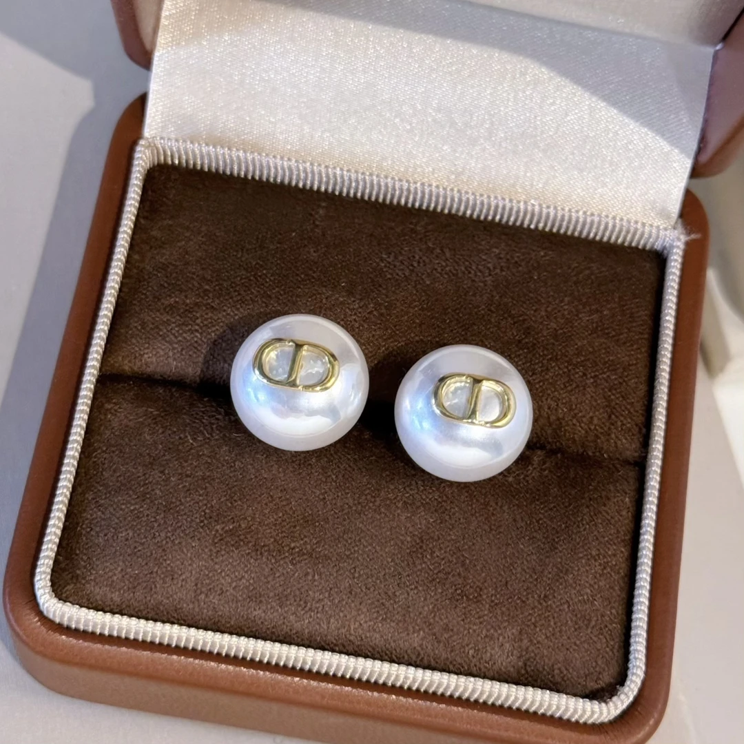 合金仿珍珠耳饰 杨杨babytime 法式名媛14mm馒头仿珍珠猪鼻子耳钉