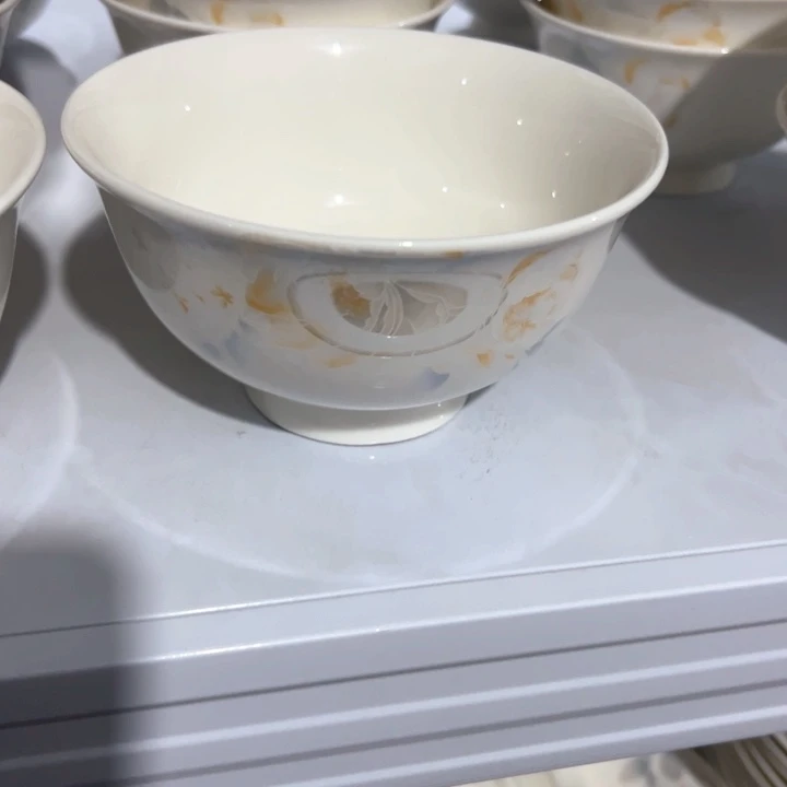 瓷清雅5寸高脚碗10个