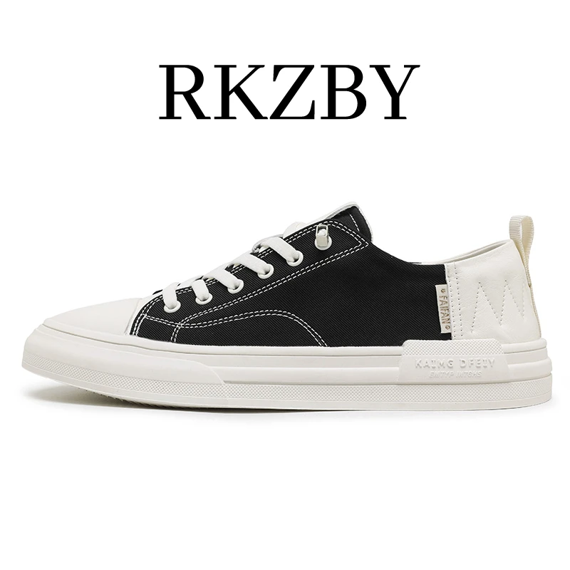 RKZBY帆布鞋男款2025夏季新款透气男士运动休闲布鞋一脚蹬男鞋子