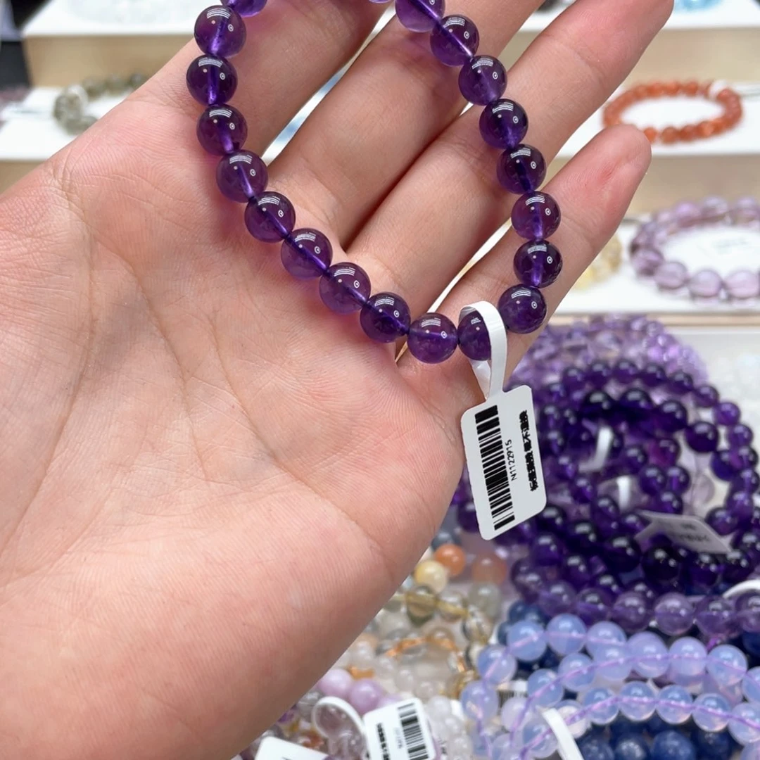 用***3水晶手链未镶嵌紫水晶8mm