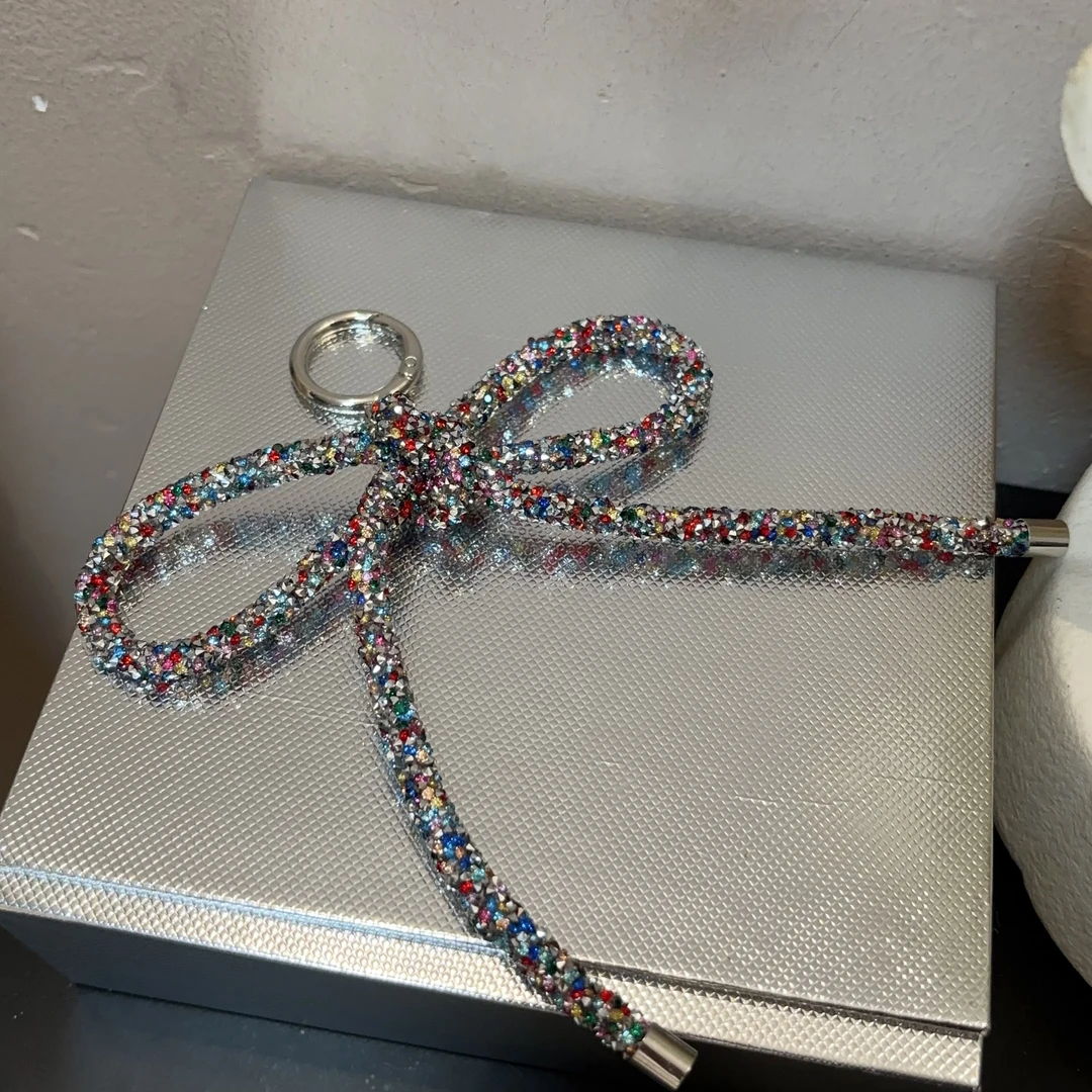 设计款彩色细闪蝴蝶结挂件G282