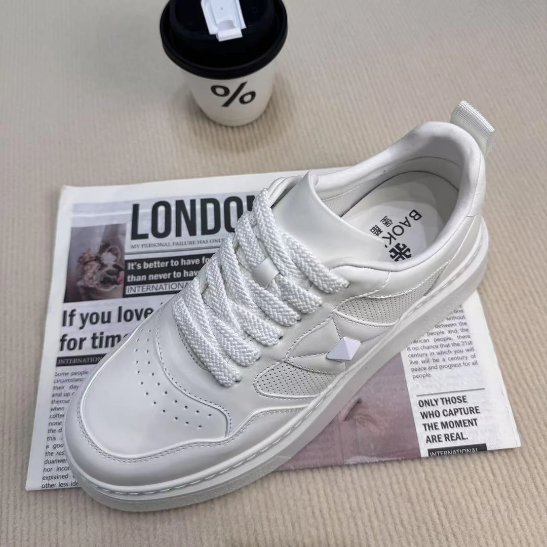 2025夏季透气厚底胶粘板鞋休闲板鞋休闲鞋时尚男士运动鞋鞋子潮流