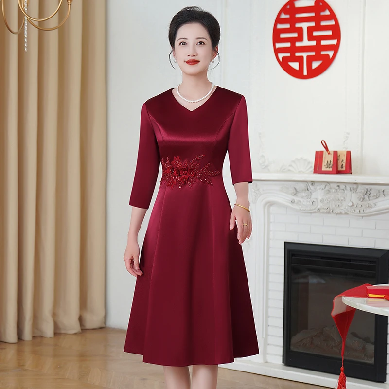 喜婆婆婚宴装春夏新款春装喜妈妈礼服高贵年轻结婚高端大码6XL