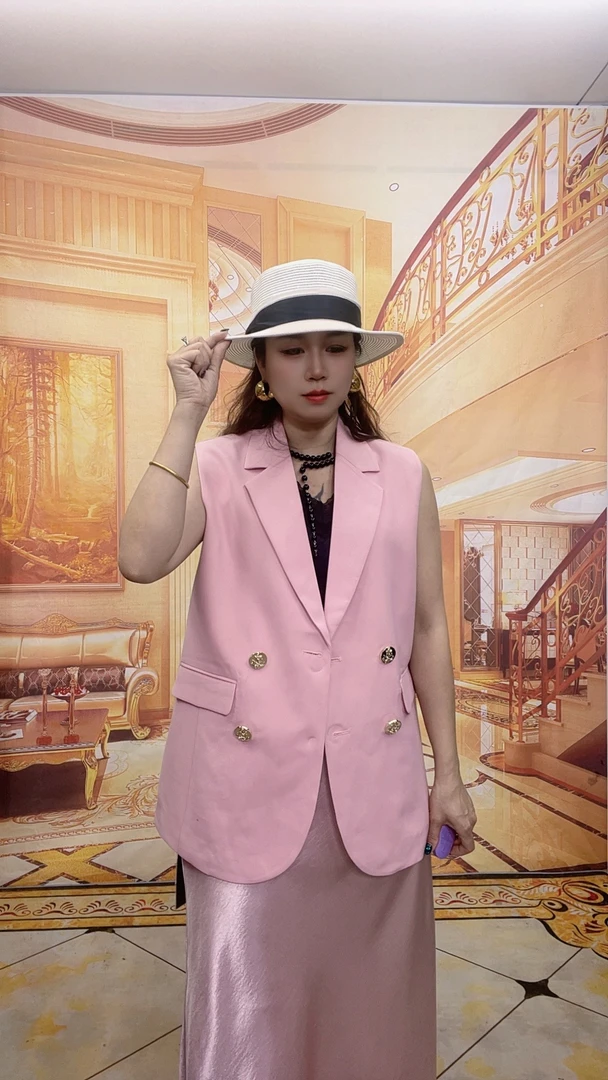 3112无袖西装马甲女新款春秋高级感韩版宽松显瘦坎肩马夹上衣