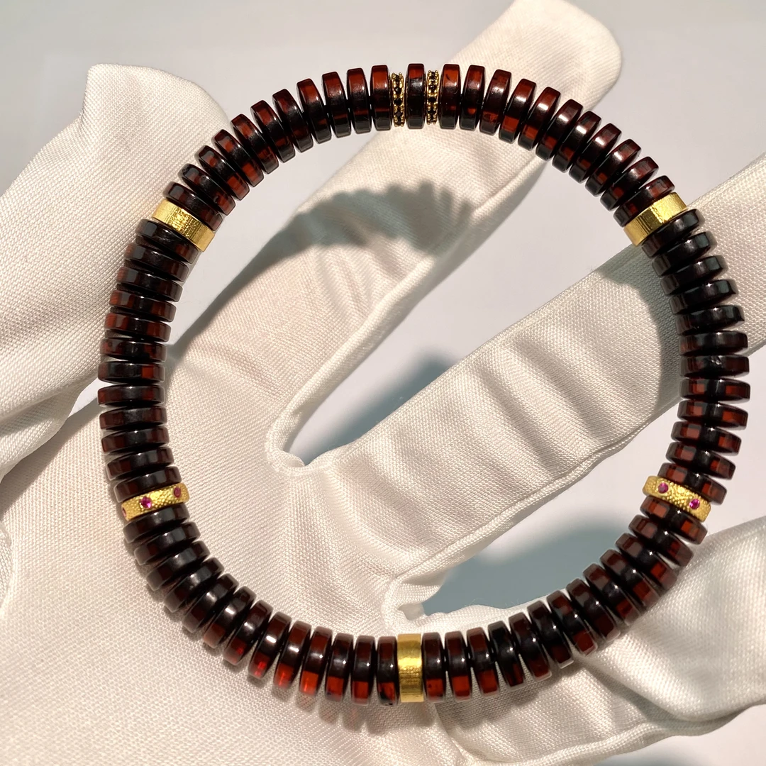 【亿轩臻选】ZX血珀药片精工单圈手串7mm+