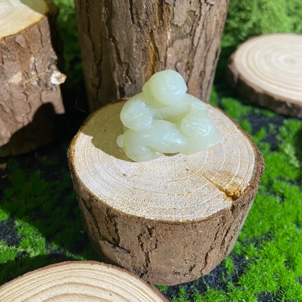 手工雕刻 童子手把件