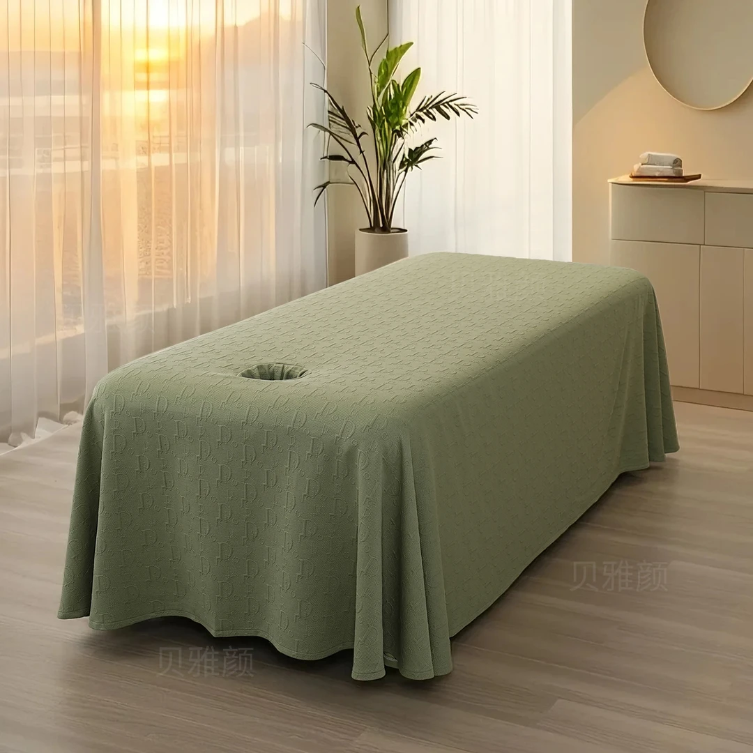 美容院床罩单件床套一片式床单式床罩针织提花面料 单件床罩