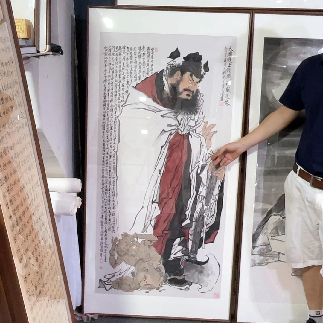 国画手绘画作品带框80/160