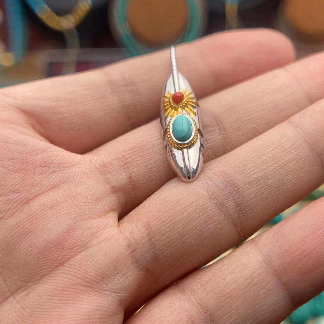 绿松石珠宝奇石银S925镶嵌