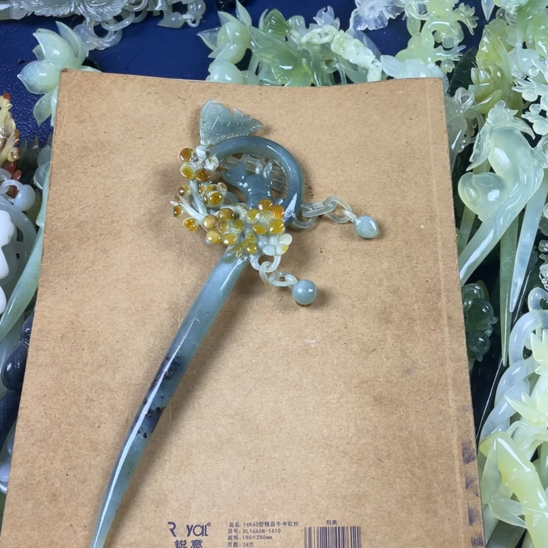 洋***记蛇纹石玉未镶嵌发饰