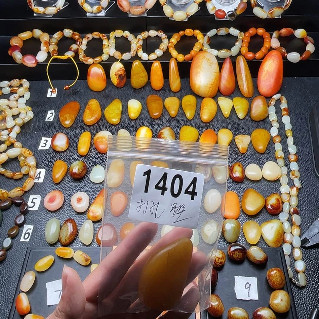 和田玉手串未镶嵌风*