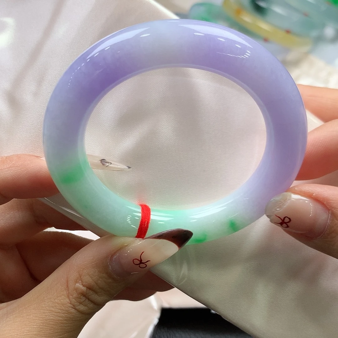 翡翠未镶嵌手镯（圆镯）51号胖圆春菜性价比