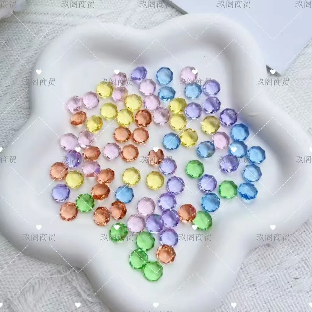 玖阁家8mm/10mm切面彩色仿水晶钻手工DIY饰品材料