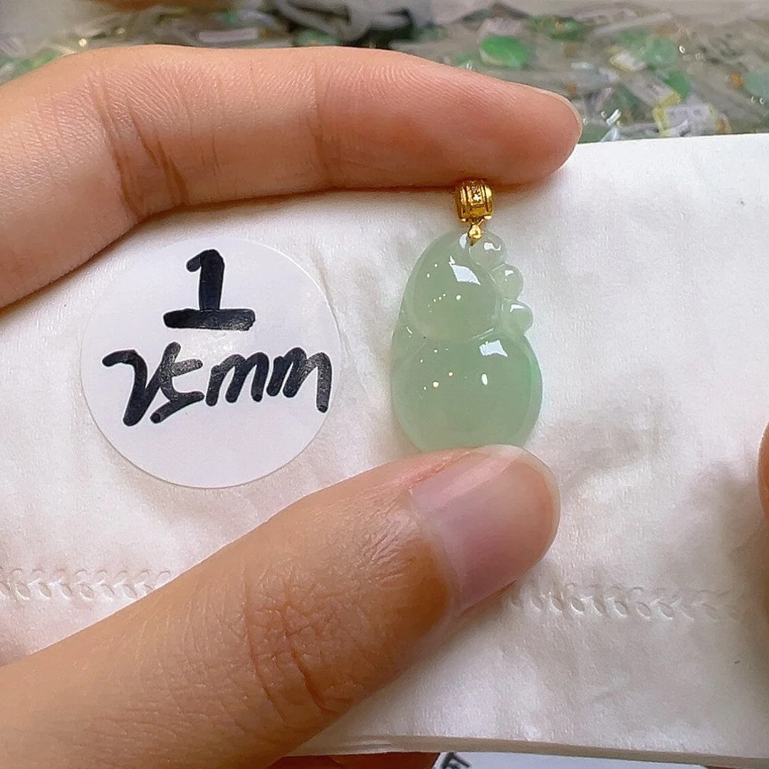 翡翠18K金镶嵌吊坠(不含链)翡翠