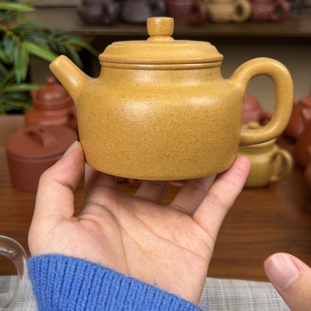 茶壶紫砂紫砂壶德钟黄金段250cc全手福利