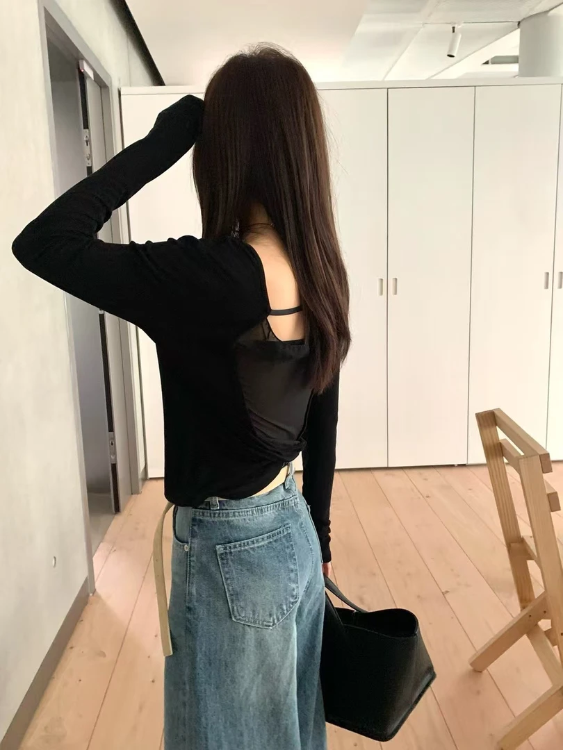 【若隐】后背小设计简约高级韩系打底衫