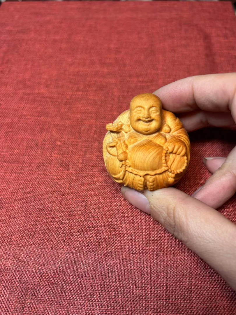 太行崖柏手把件小弥勒