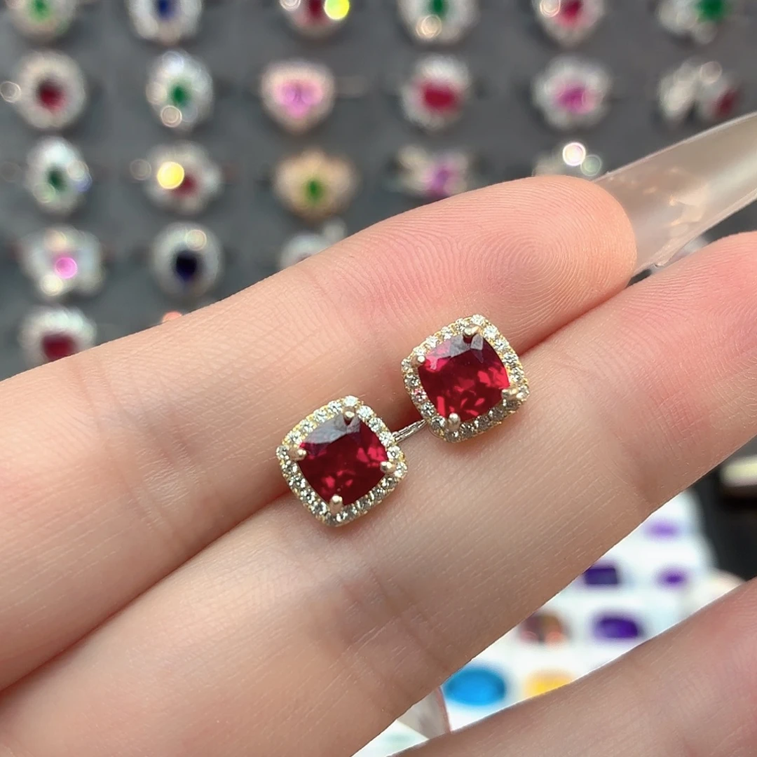 925银培育鸽血红色宝石