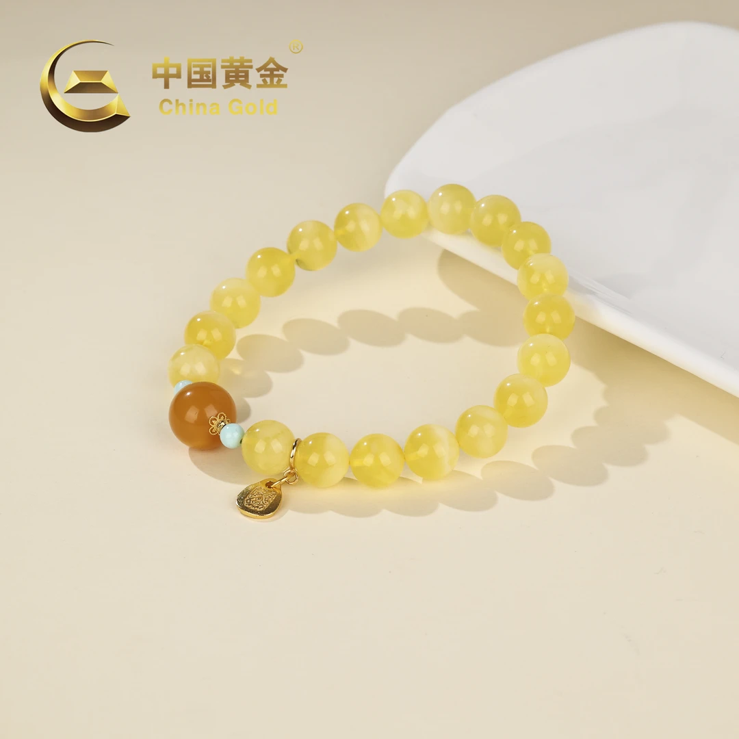 【中国黄金】烨倾 | 蜜蜡*手串*S925银镶嵌-S2097-Y
