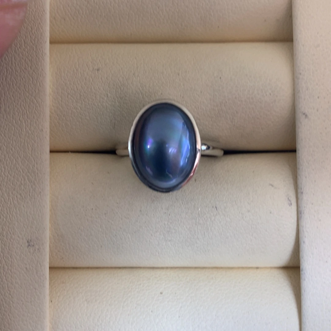 银S925镶嵌拼合珍珠（马贝珠）戒指