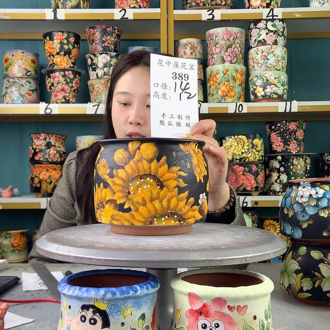 陶景德镇手工花盆389