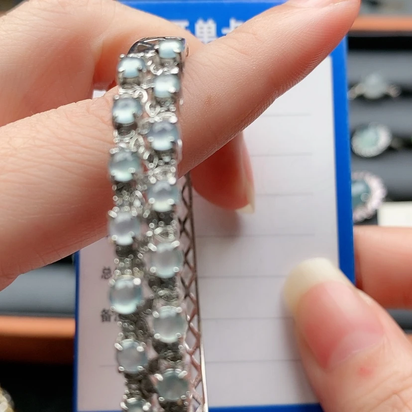 【闪购商品】翡翠戒指银S925镶嵌123456