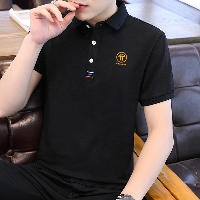 夏季纯棉男士polo衫π体恤 中青年Pi Network派币衣服短袖t恤男装