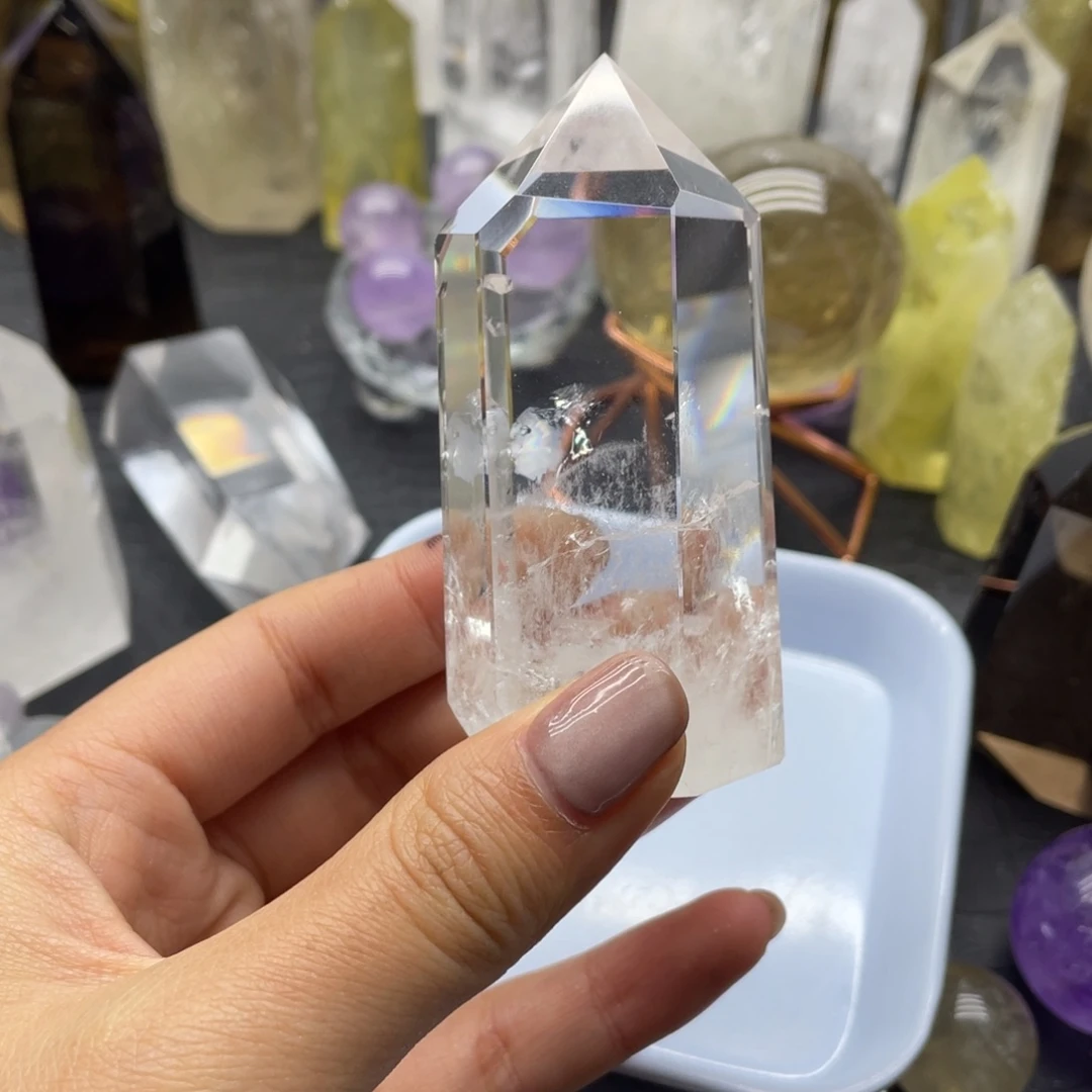 水晶55未镶嵌静**开白水晶柱