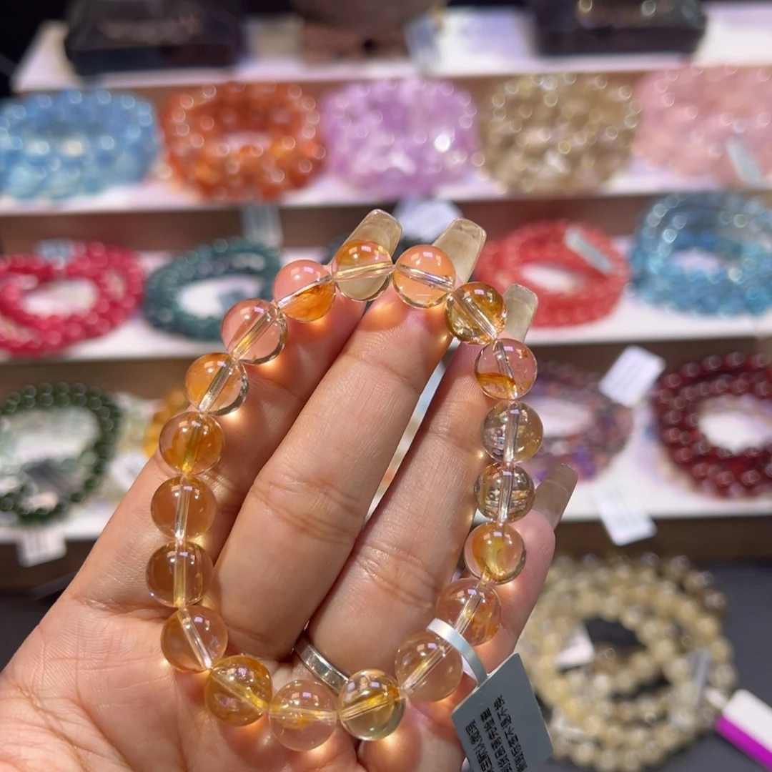 未镶嵌水晶手串高货巴西黄胶花10.2mm