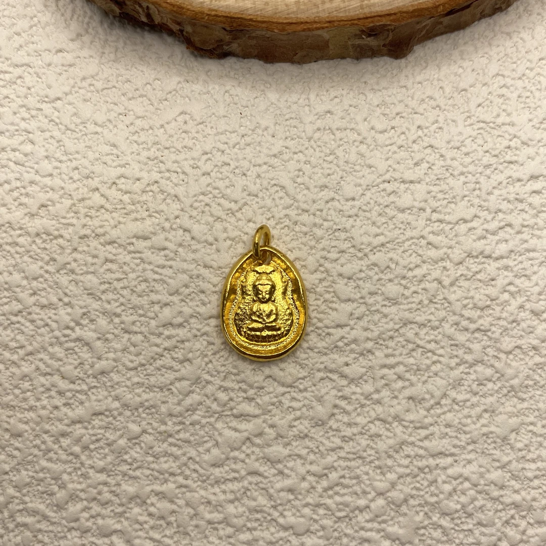 【金喜圆】足金999 古法纳福佛牌吊坠/带钢印证书